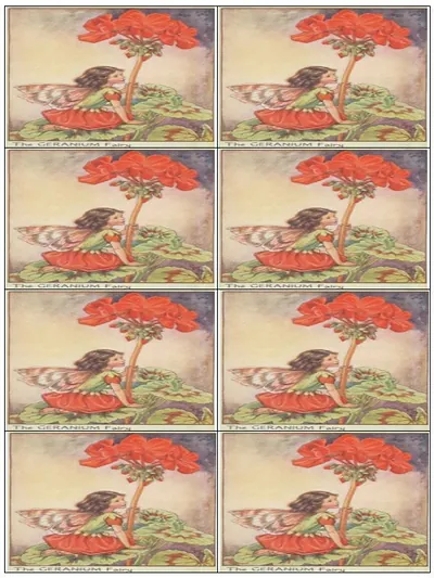 The GERANIUM Fairy, eight repeated label sheet