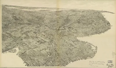 Brookly Birds eye view, New York, 1897