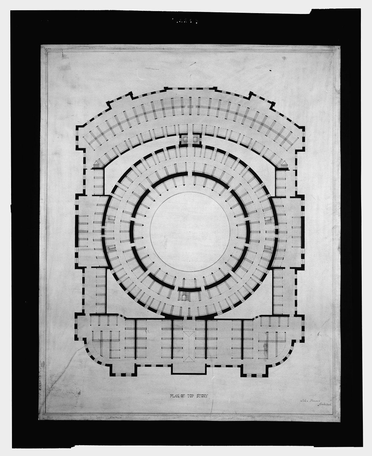 [Library of Congress, Washington, D.C. Plan of top story], and Engineering (ADE) Drawings" (http://www.loc.gov/rr/print/res/103_ade.html)." — historic drawing