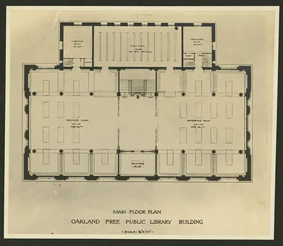 Main Floor Plan, Oakland Free Public Library Building