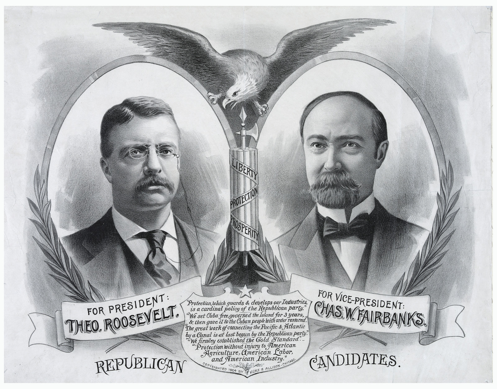 Republican Candidates: For President Theo. Roosevelt, Vice-President Chas. W. Fairbanks — historic image