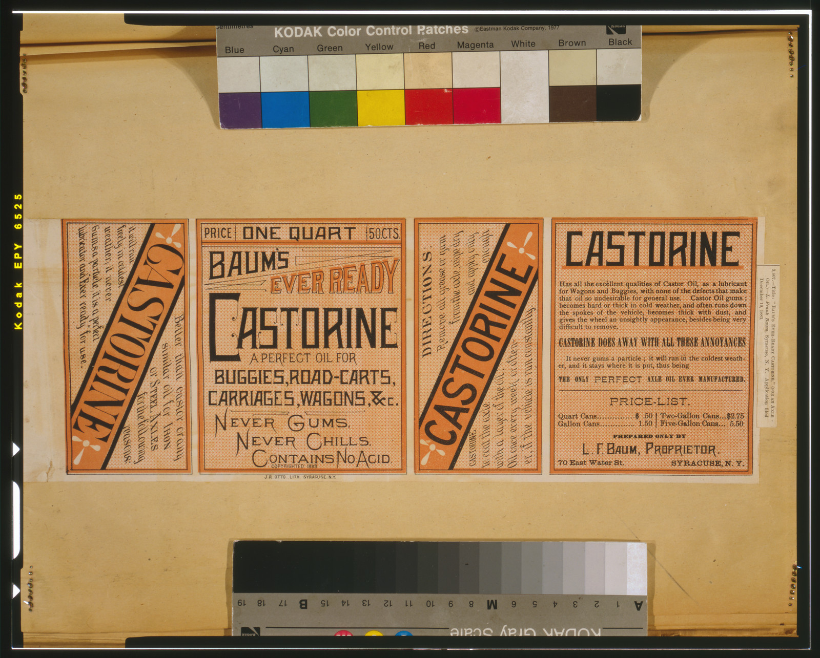 Baum's ever ready castorine, Syracuse, New York : J.R. Otto, Lith., c1883. — antique lithograph