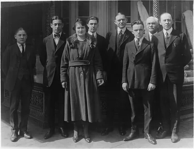 [Employees of People's Drug Store, Washington, D.C., standing in front of store]