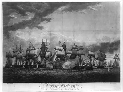 Perry's victory on Lake Erie, Sept. 10th 1813 / drawn by J.J. Barralet ; engraved by B. Tanner.
