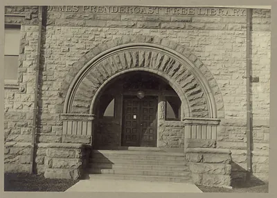 Entrance of James Prendergast Free Library