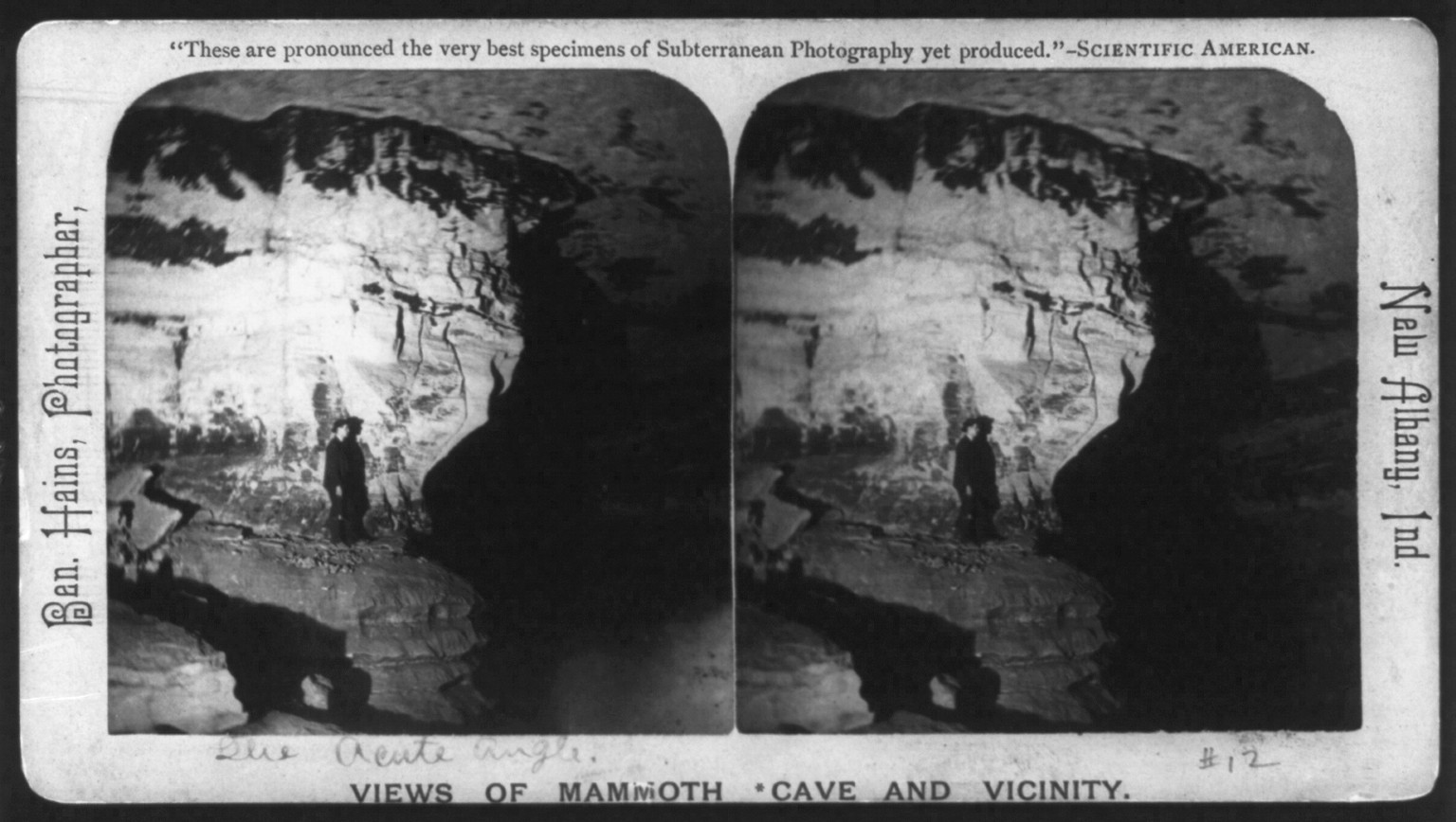 Mammoth Cave, Edmondson Co., Ky.: The acute angle, c1898. — historic photograph