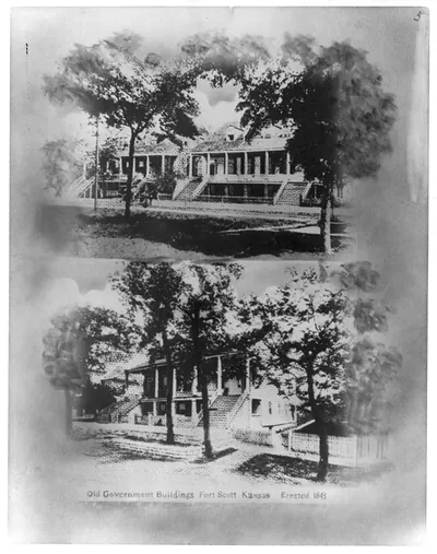 [Fort Scott, Kansas, ca. 1840-1869]: Old government buildings, erected 1843