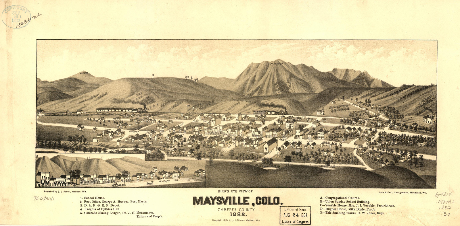Maysville, Colorado, 1882, 1882 — antique map