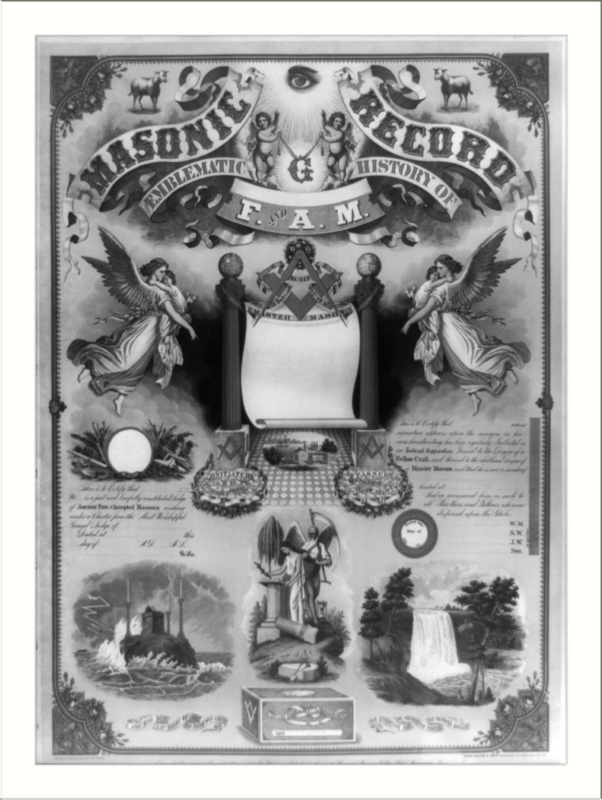 Masonic record, [1872] — historic print