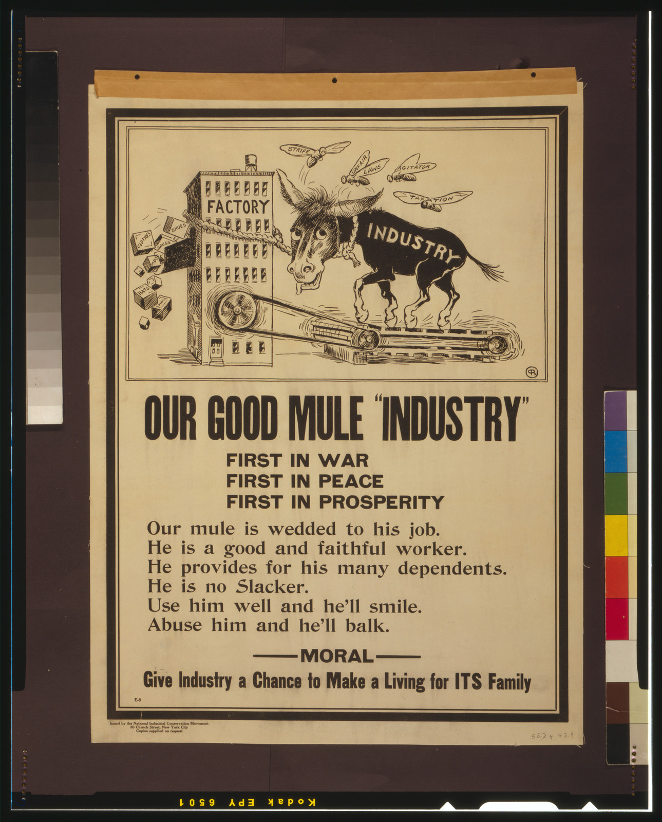 Our good mule Industry" First in war--First in peace--First in prosperity.", [1917] — vintage poster