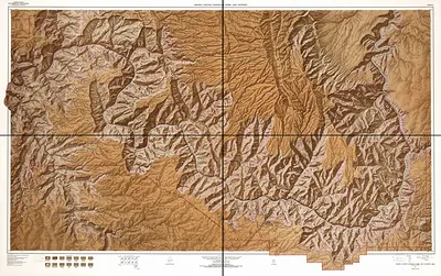 Grand Canyon National Park and Vicinity, Arizona relief map