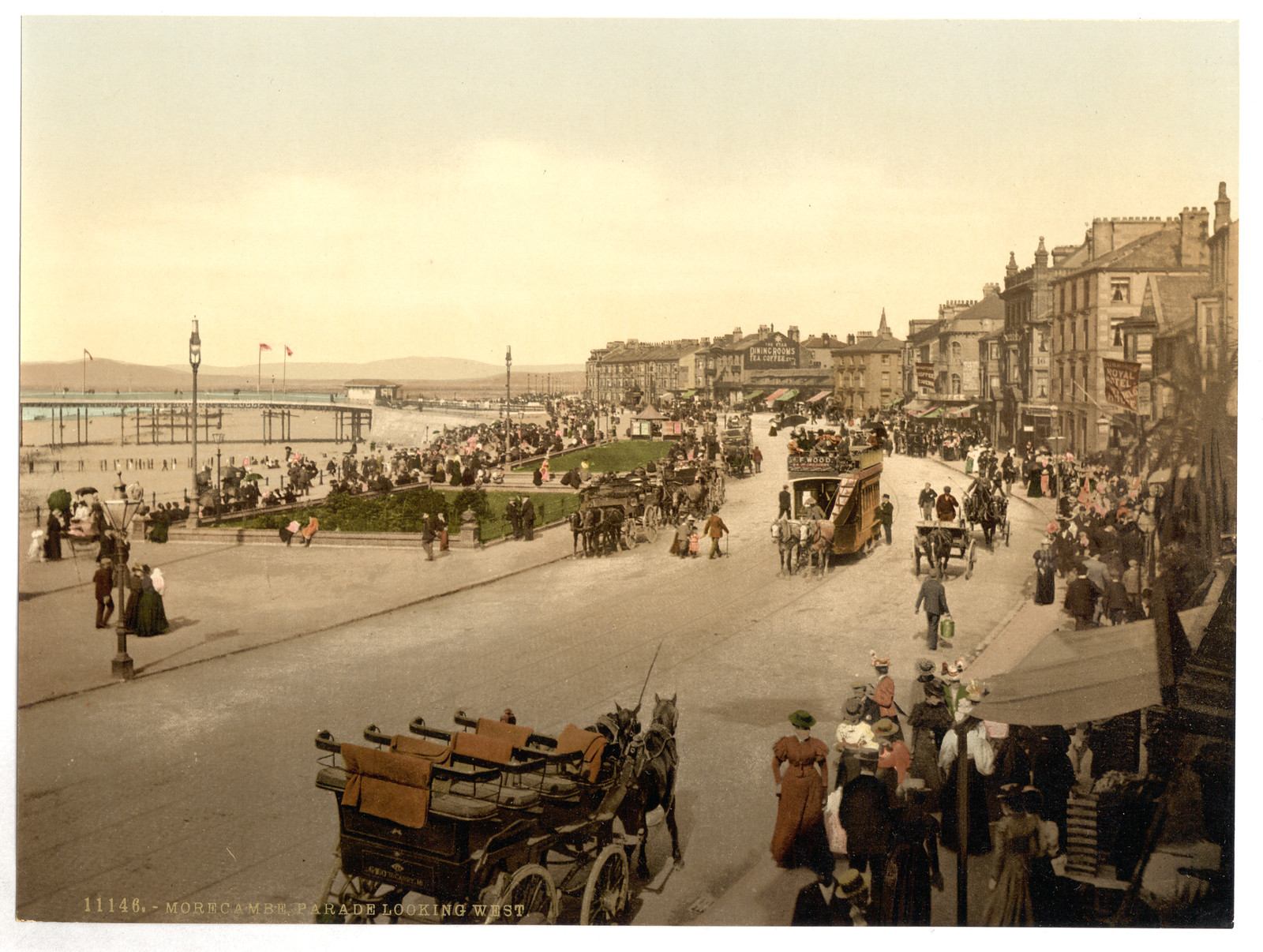 Parade looking east Morecambe England, [between ca. 1890 and ca. 1900]. — historic print