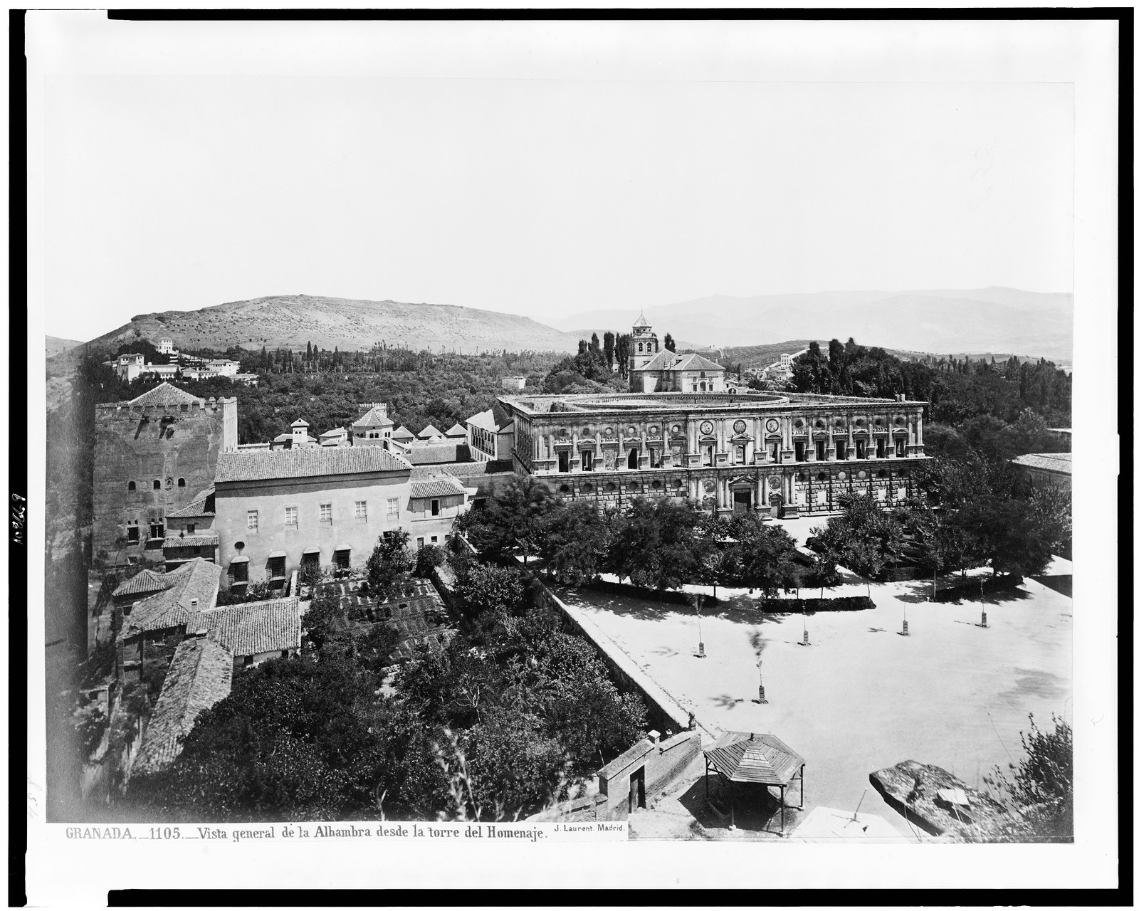Granada. Vista general de la Alhambra desde la torre del Homenaje / J. Laurent. Madrid., [between 1860 and 1880] — historic photograph