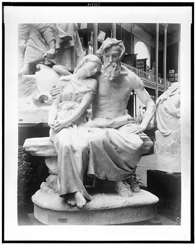[Sculpture, Oedipe a Colone, exhibited in Palace of Fine Arts, Paris Exposition, 1889]