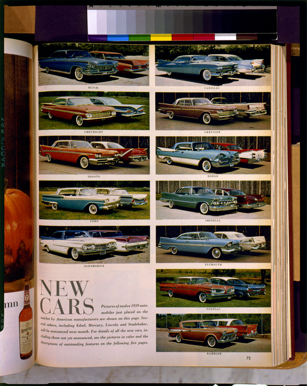New cars--Pictures of twelve 1959 automobiles just placed on the market by American manufacturers are shown on this page, 1958 Oct. 28. — historic print