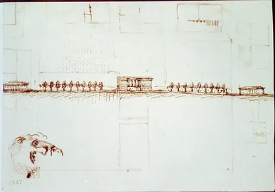 [White House, Washington, D.C. Sketch - President's house/executive offices, south elevation]