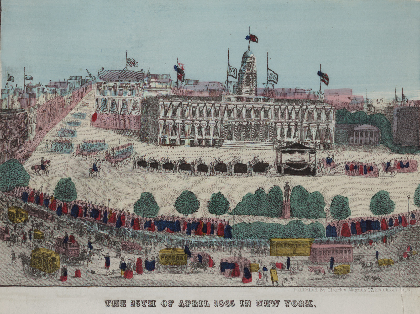 The 25th Of April 1865 In New York, c. 1865 — antique lithograph