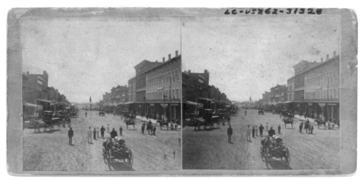 Massachusetts Street, Lawrence, Kansas, Washington : Gardner's Photographic Art Gallery, 1867. — historic photograph