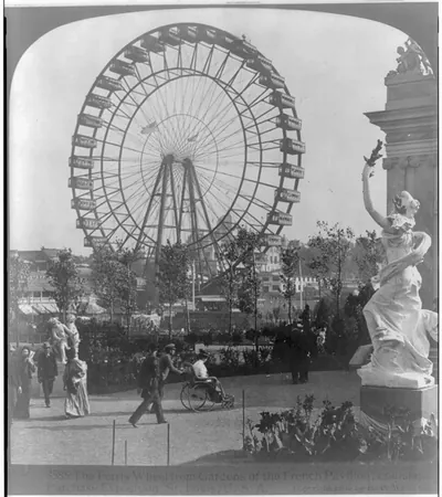 The ferris wheel from gardens of the French Pavilion, Louisiana Purchase Exposition, St. Louis
