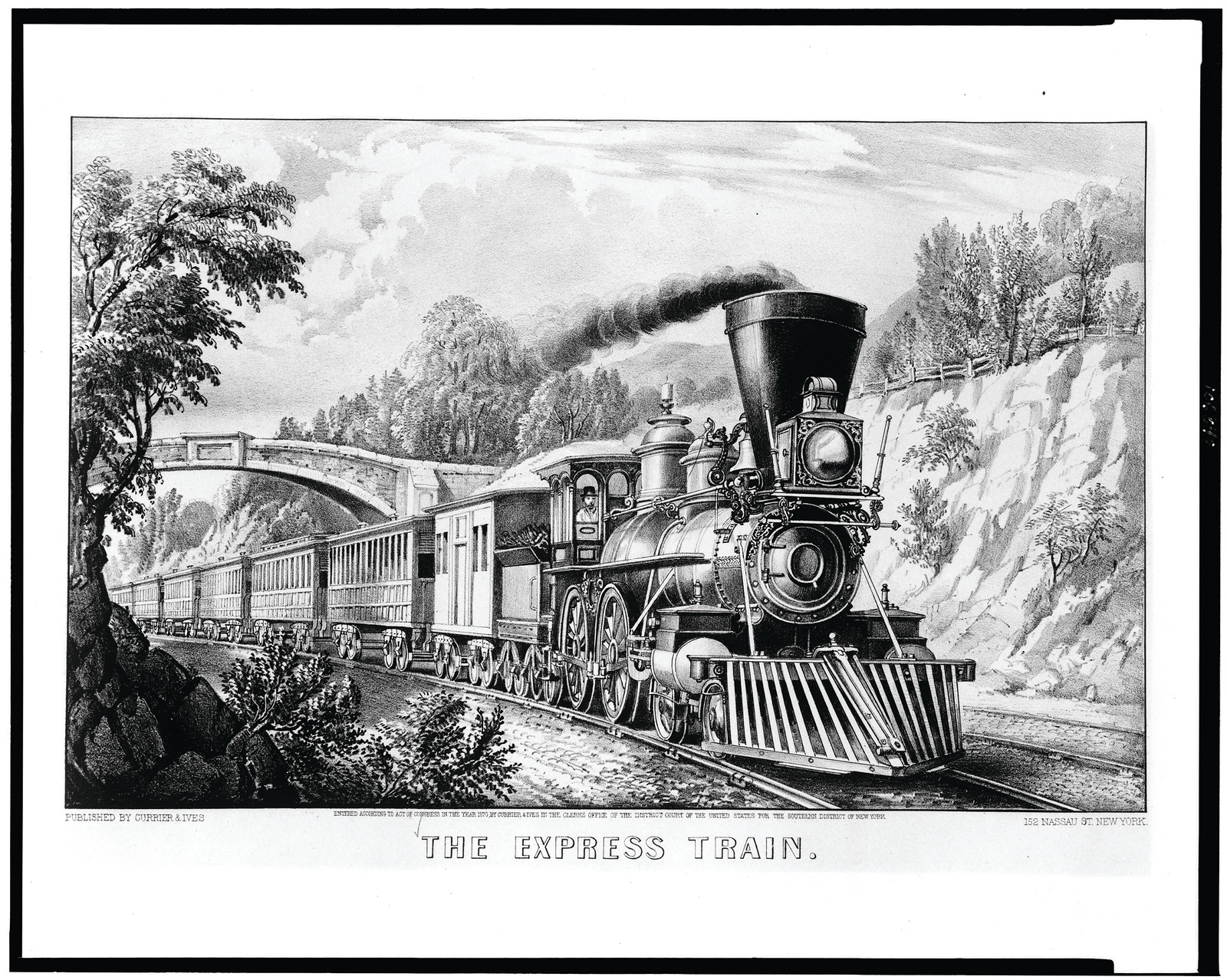 The express train, New York : Published by Currier & Ives, c1870. — antique lithograph