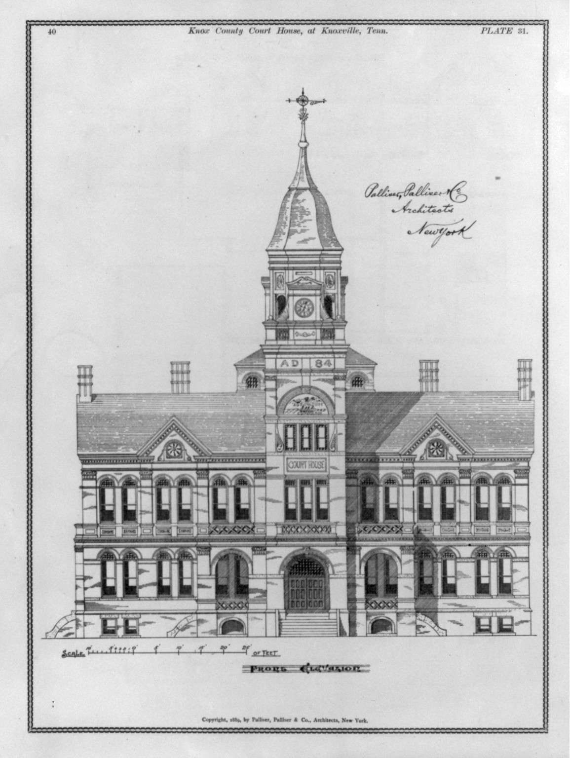 Knox County Court House, at Knoxville, Tenn., c1889. — historic print