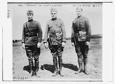Maj. T. Roosevelt, Jr. -- Lt. C.R. Holmes -- Sgt. J.A. Murphy