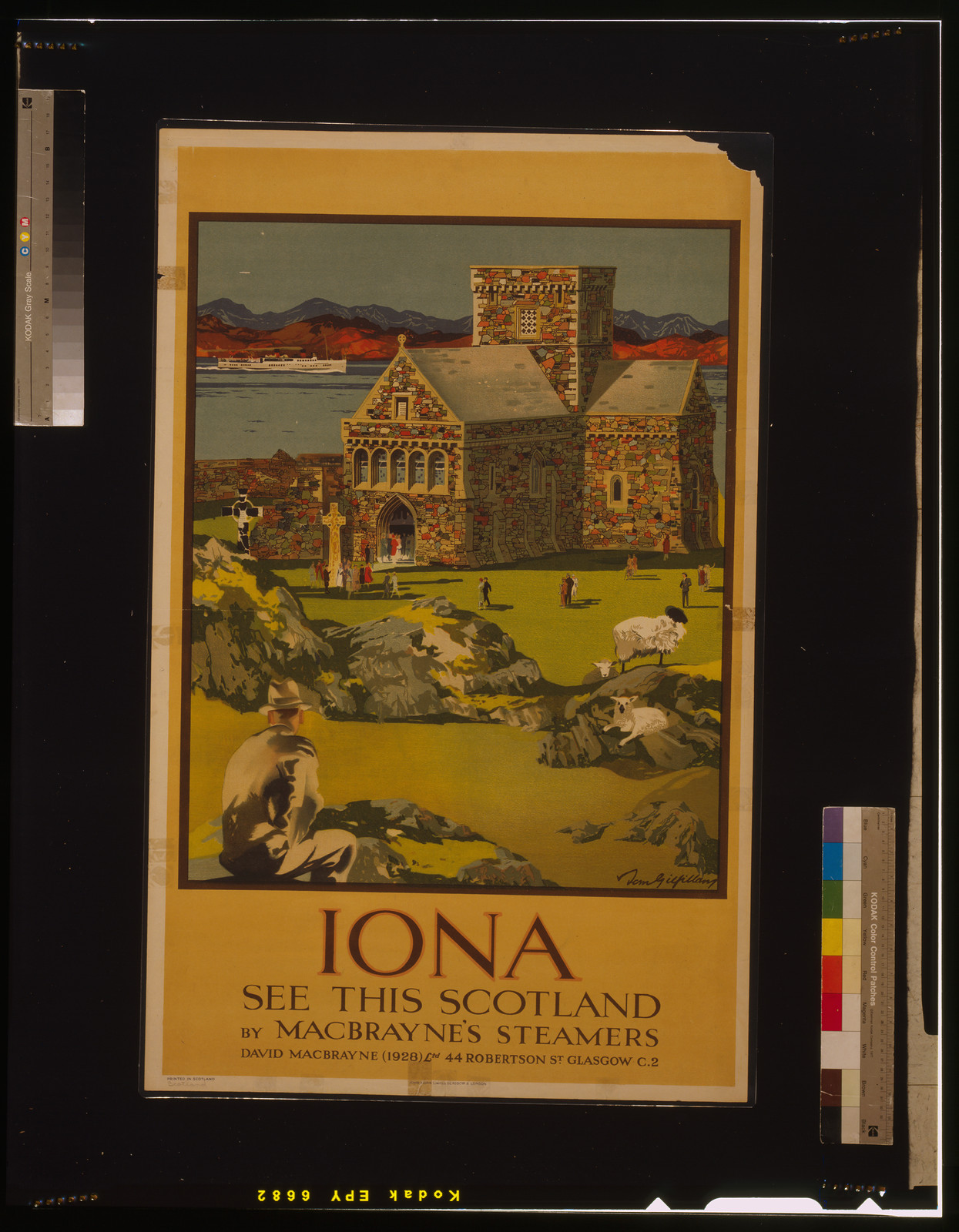Iona - See this Scotland by MacBrayne's steamers / Tom Gilfillany., Glasgow : John Horn Ltd. ; [ca. 1930] — vintage poster