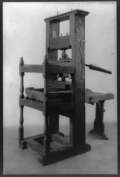 Franklin's printing press in the Division of Graphic Arts, Smithsonian Institution