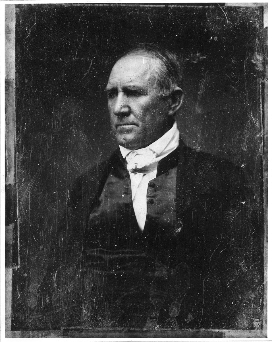 [Sam Houston, half-length portrait, three-quarters to the left, in civilian dress, clean shaven], [between 1848 and 1850] — historic photograph