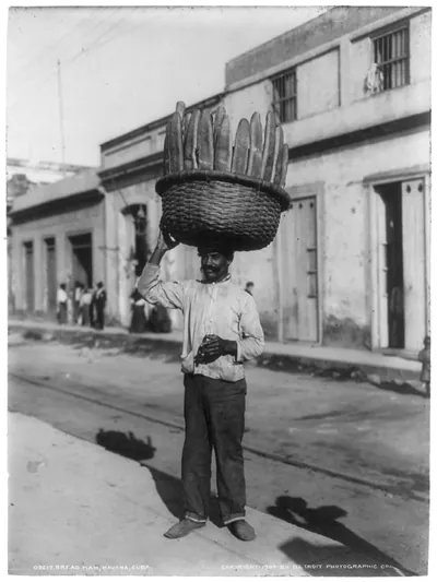 Bread man, Havana, Cuba