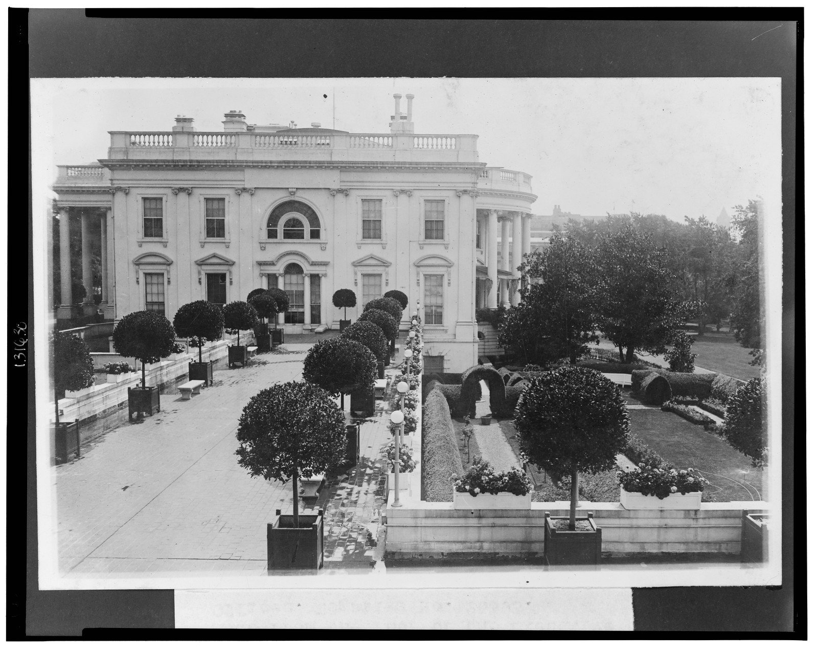 West terrace of the White House Made from the roof of the Executive Offices., [between 1909 and 1932] — historic photograph