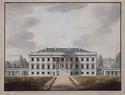 Elevation of the south front of the President's house.