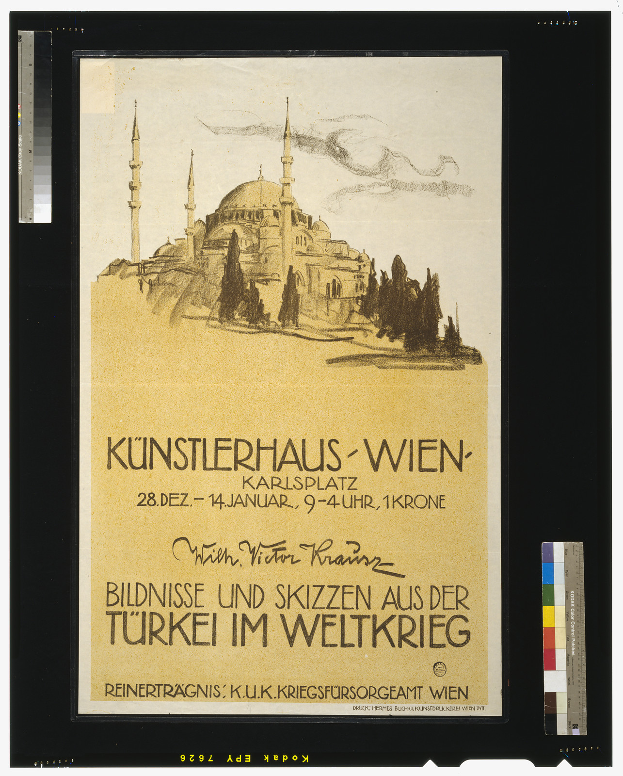 Künstlerhaus Wien poster: Bildnisse und Skizzen aus der Türkei im Weltkrieg, 1916 — vintage poster