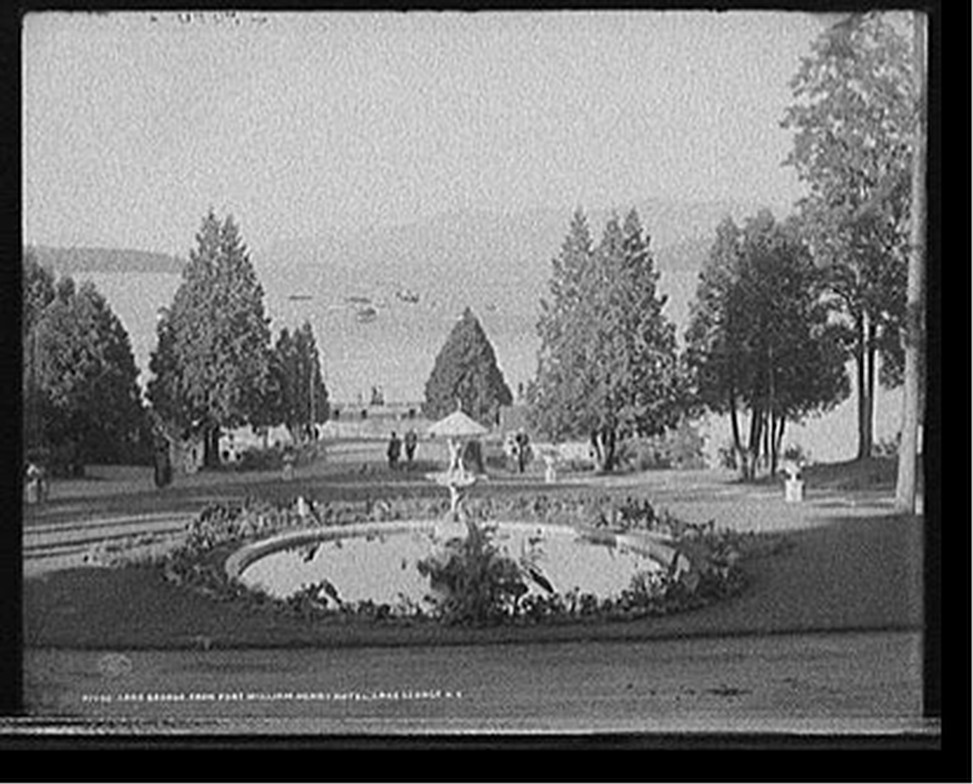 Lake George from Fort William Henry Hotel, Lake George, N.Y., c1908. — historic photograph