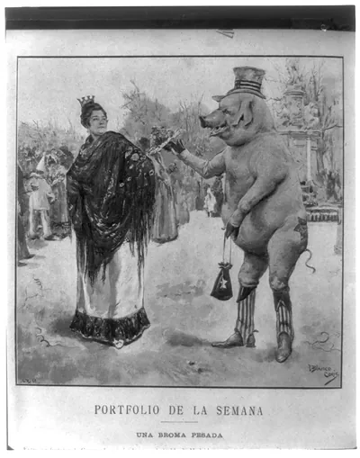 [Anti-American cartoon based on the Yankee Pig theme]