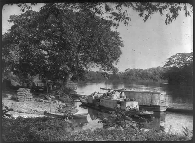 [Theodore Roosevelt, 1858-1919; lantern slide of Roosevelt's Brazil expedition, 1913, taken by his son Kermit]