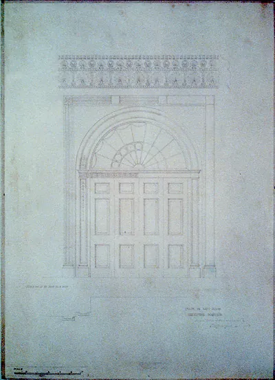 [The White House (Executive Mansion") D.C. East room door measured drawing]"