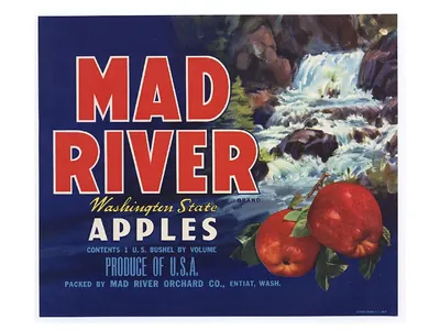 Mad River Washington State Apples crate label
