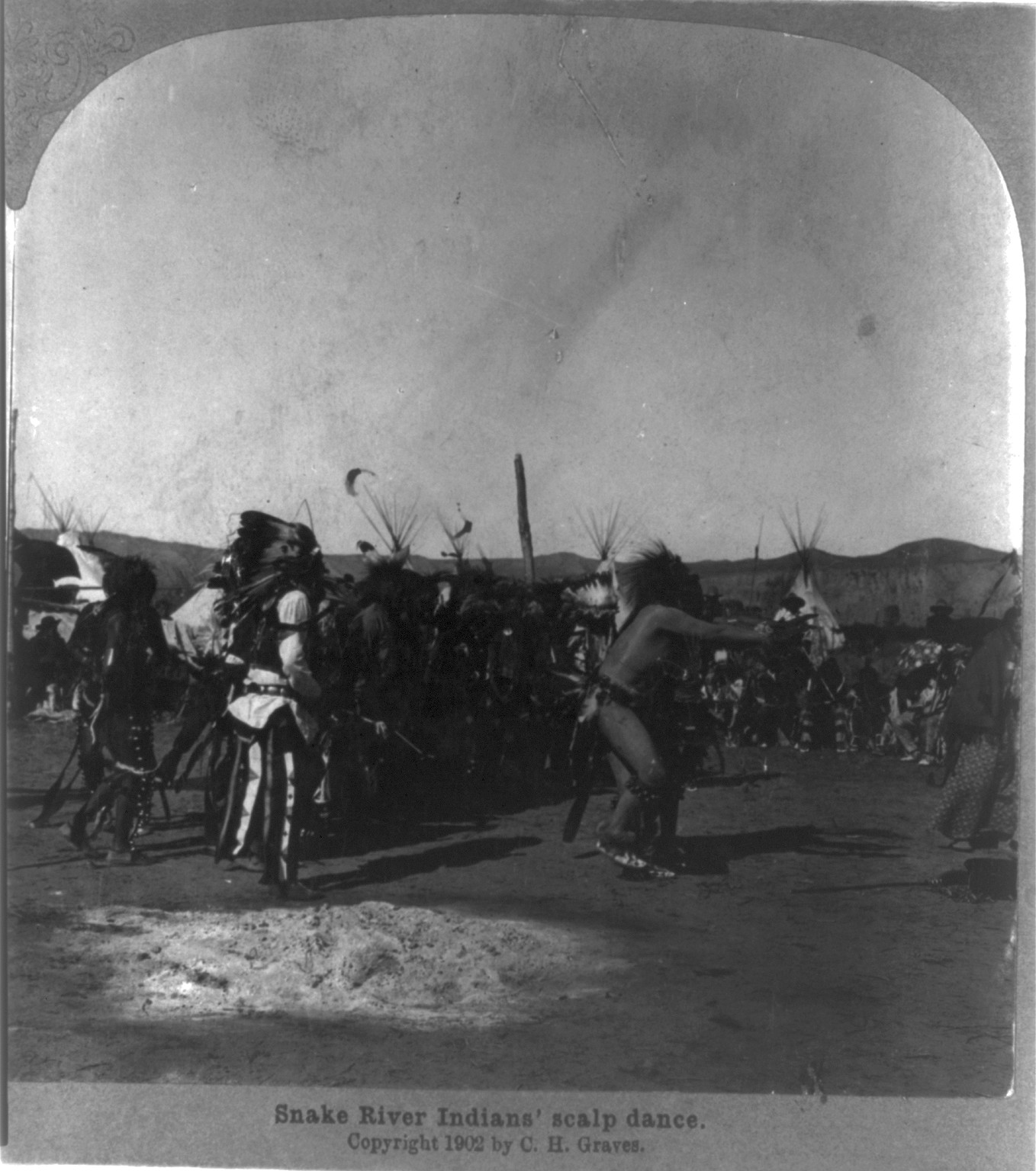 Snake River Indians' scalp dance, c1902. — historic photograph
