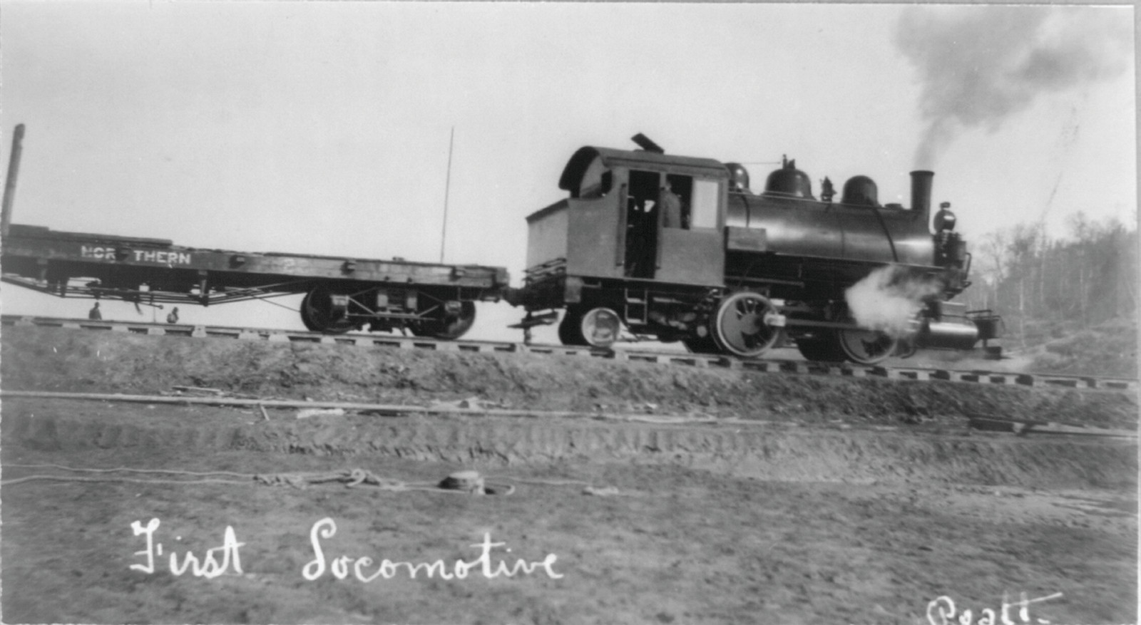 First locomotive of U.S. Railroad, [between ca. 1900 and ca. 1930] — historic photograph