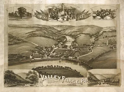 Valley Forge, Pa. 1890 bird's-eye view lithograph