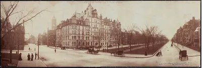 Hotel Vendome corner, Boston, panoramic photograph c.1903