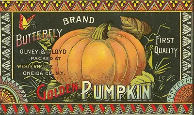 Butterfly Brand Golden Pumpkin First Quality Crate Label