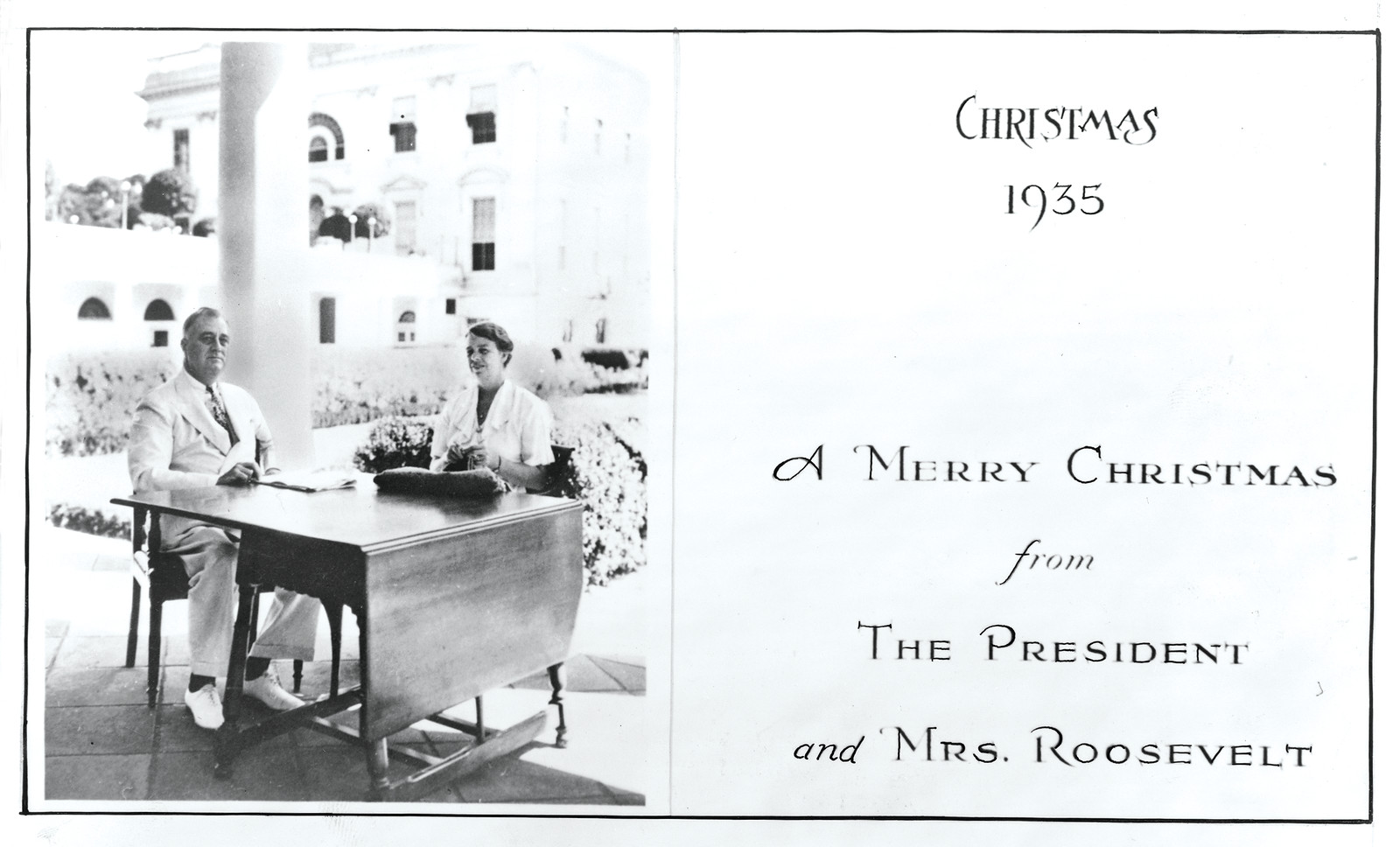 Christmas Greetings from the Chief Executive and the First Lady, c. 1935 — historic photograph