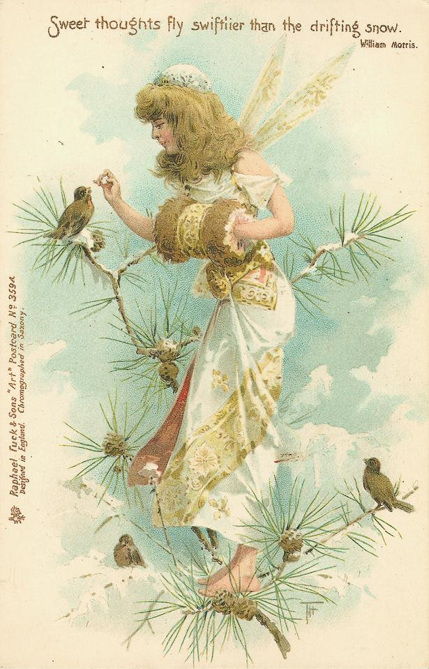 Sweet thoughts fly swiftlier than the drifting snow — historic image