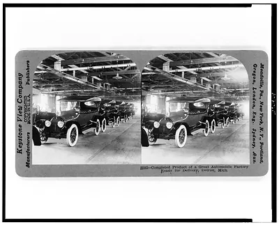 Completed product of a great automobile factory ready for delivery, Detroit, Mich.