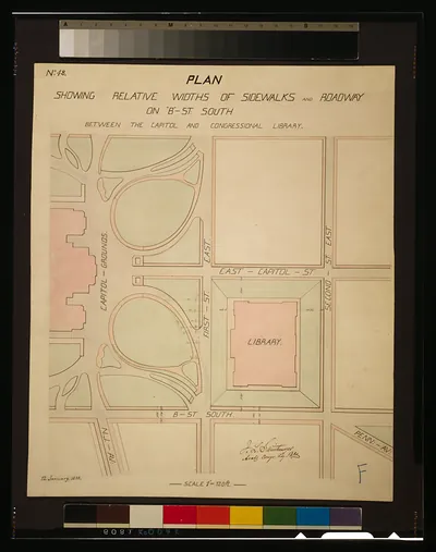 [Library of Congress, Washington, D.C. Plan showing roadway and sidewalk widths]