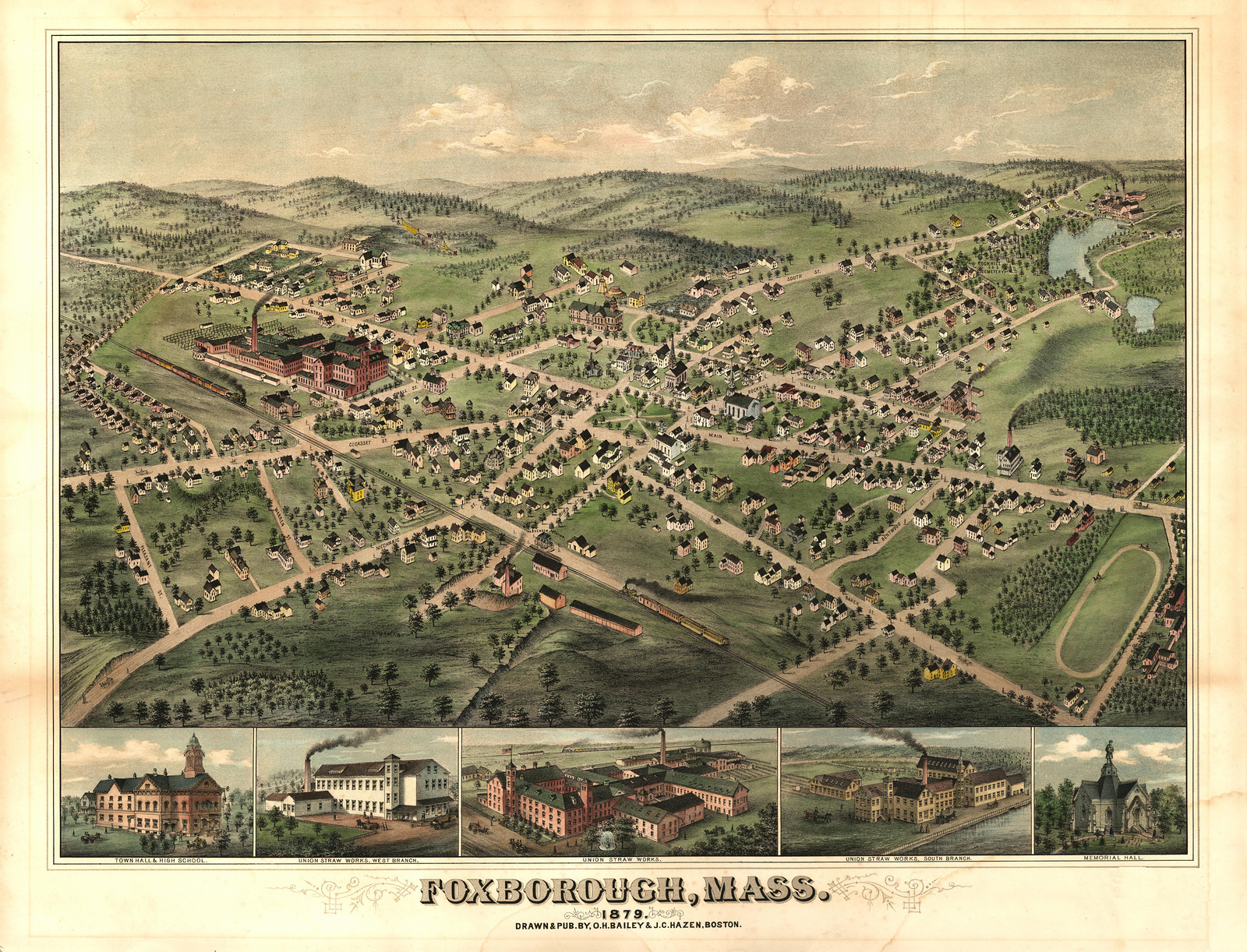 Foxborough, Massachusetts, 1879, 1879 — antique map