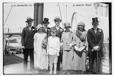 J.W. Lawrence Jr. & bride & wedding party