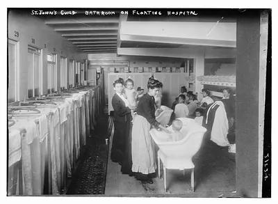 St. John's Guild. Bathroom on floating hospital